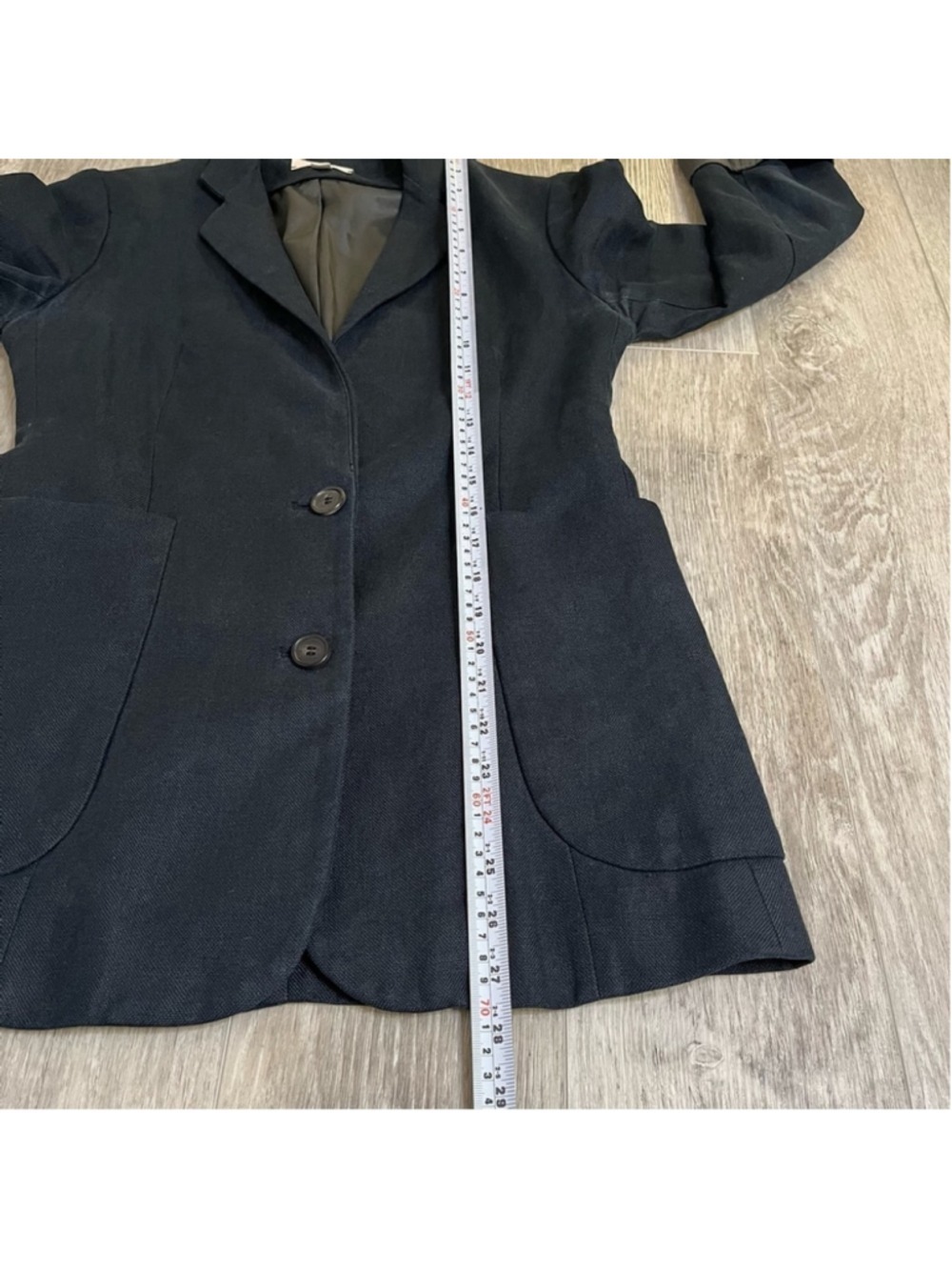 ARITZIA Wilfred Linen Blazer, Relaxed Fit, Dark Teal Blue, Size 4 - Picture 15 of 16